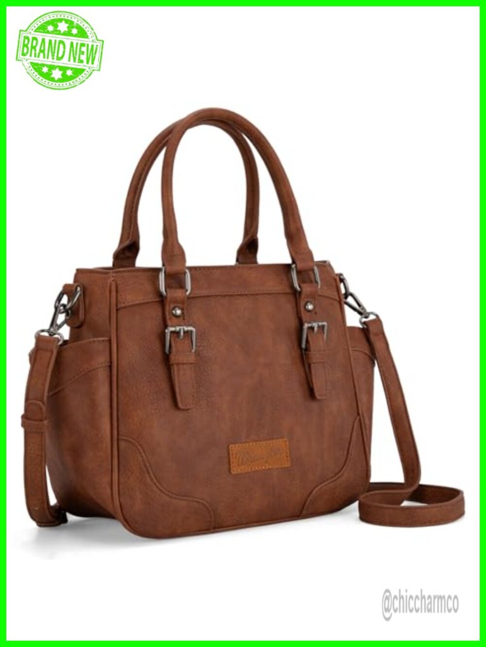 Montana West Wrangler Crossbody Tote Bag Vegan Leather Top Handle Handbag